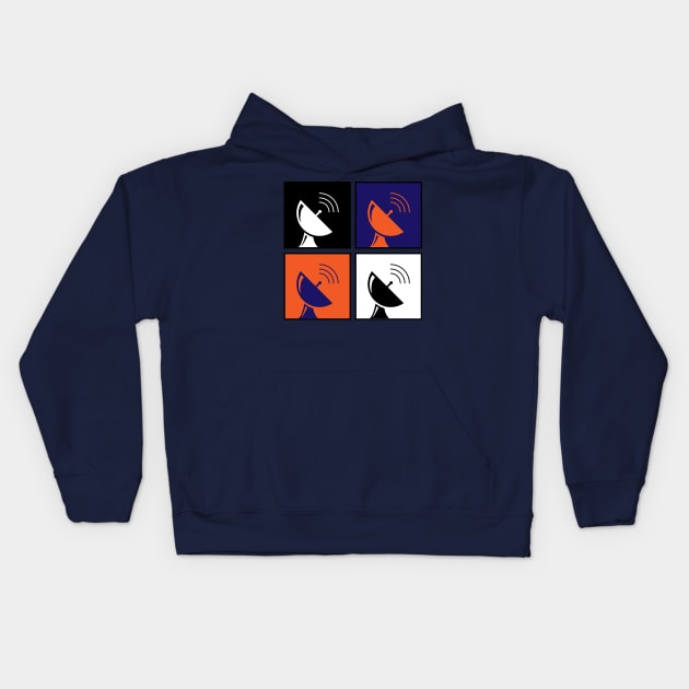 Satellite Dishes Kids Hoodie by Brobocop